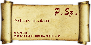 Poliak Szabin névjegykártya